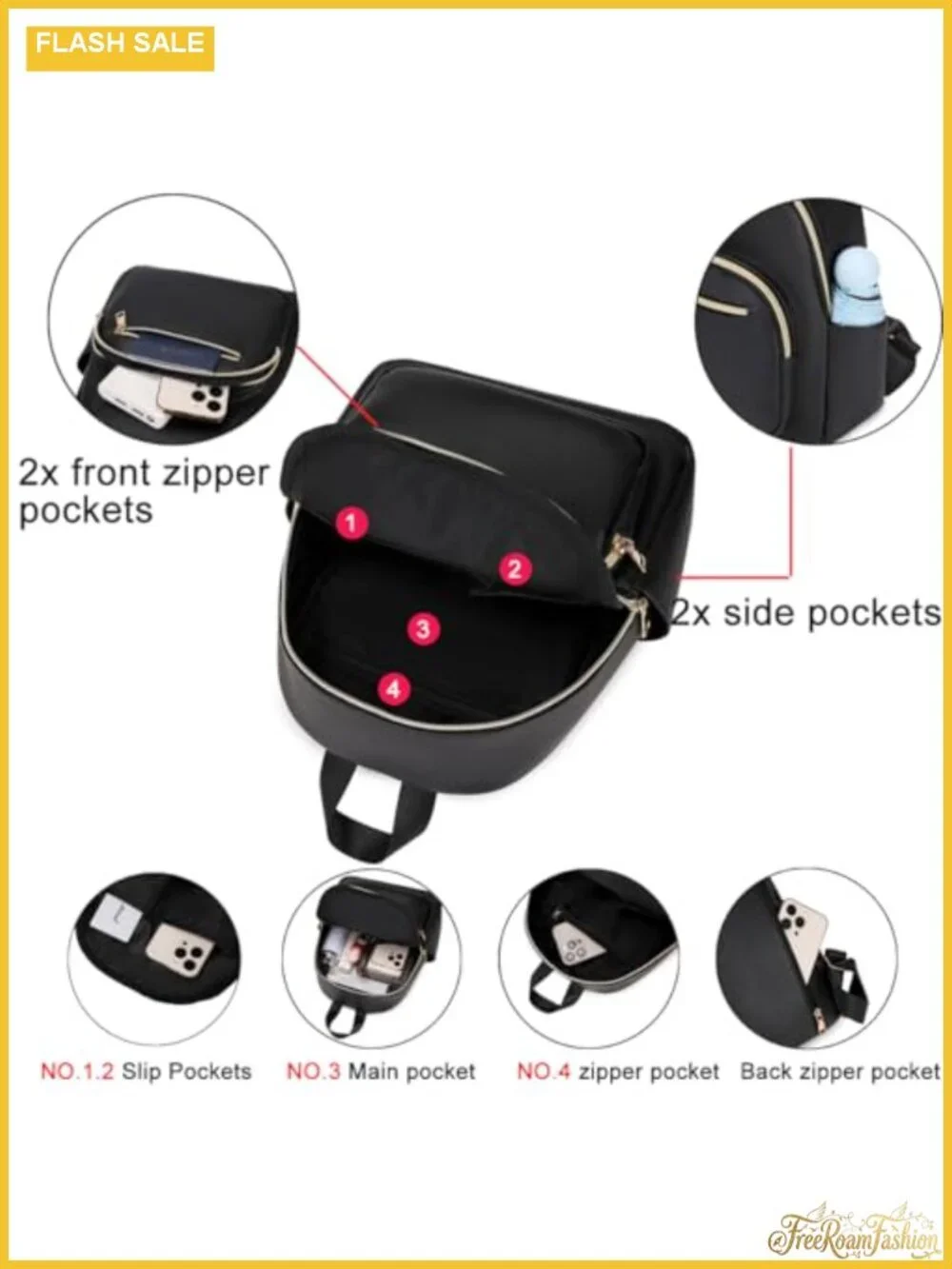 PU Leather Mini Backpack Purse for Women Small Fashion Daypack Travel Shoulder